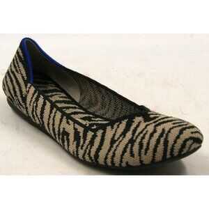 Rothy’s Zebra Print Model Retired Black/Beige Flats Women'sShoes Sz 6 M